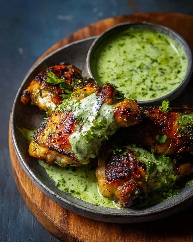 Best Peruvian Chicken with Creamy Green Sauce Recipe