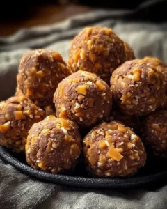Delicious Butterfinger Bliss Balls on a white plate