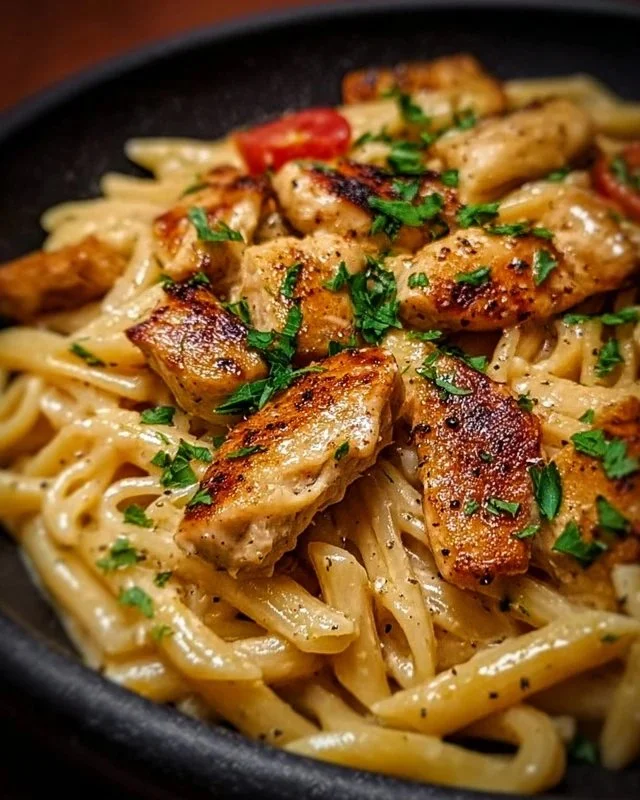 Delicious Cajun Chicken Pasta with creamy sauce and vibrant spices