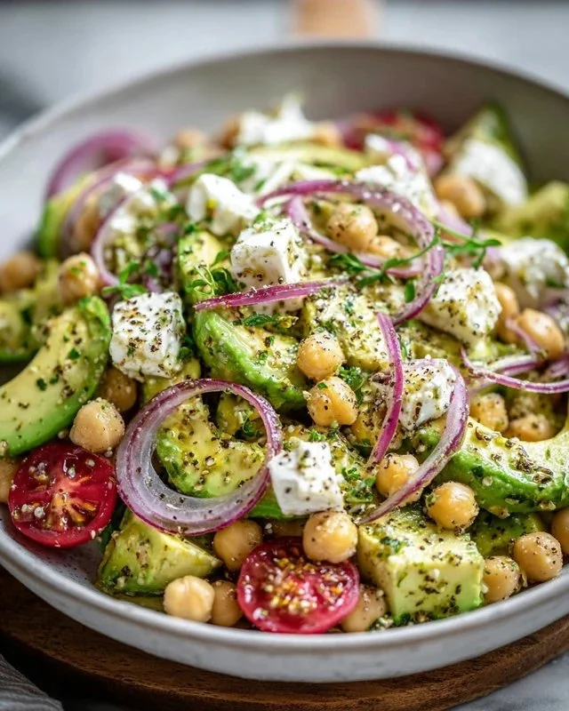 Chickpea Feta Avocado Salad
