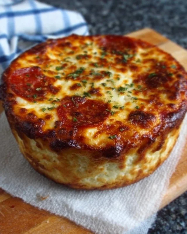 Delicious cottage cheese pizza bowl topped with fresh ingredients