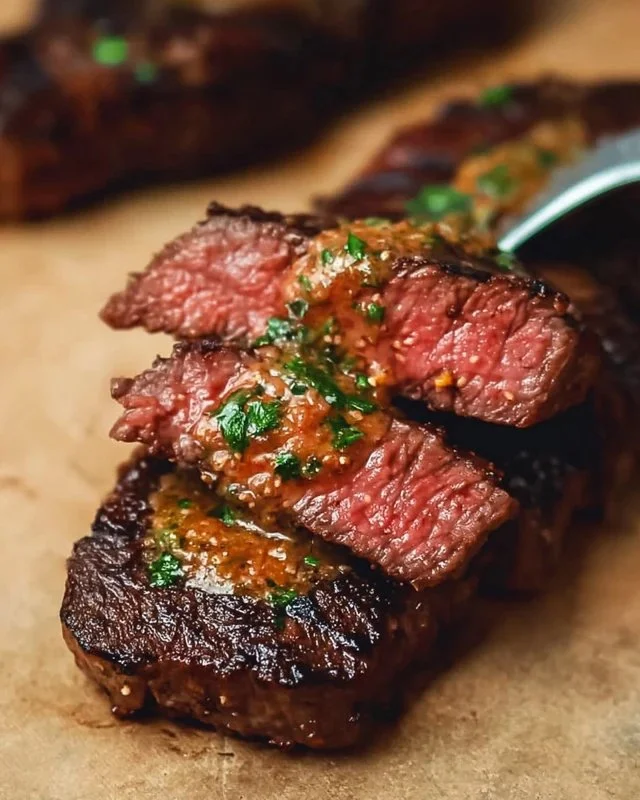 Delicious Cowboy Butter Steak topped with rich herb-infused butter