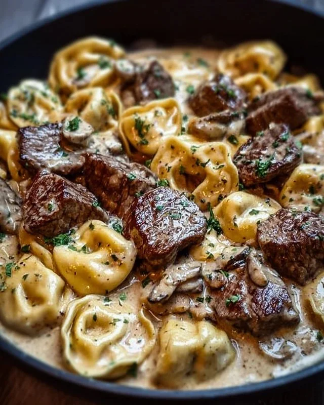 Cracked Garlic Steak Tortellini in Creamhouse Sauce Bliss