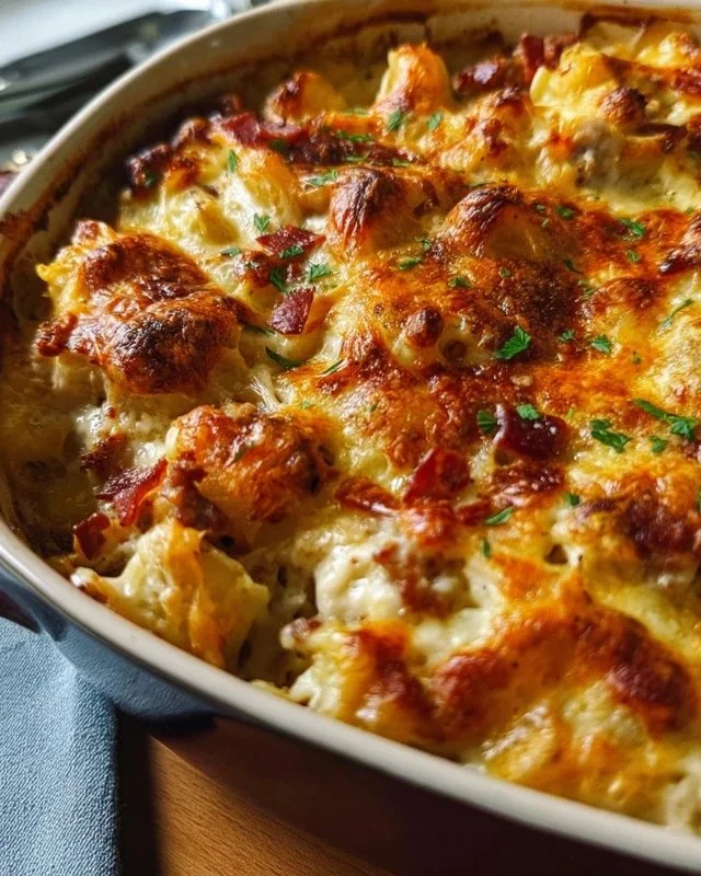 Delicious Crazy Good Casserole served hot with fresh ingredients.
