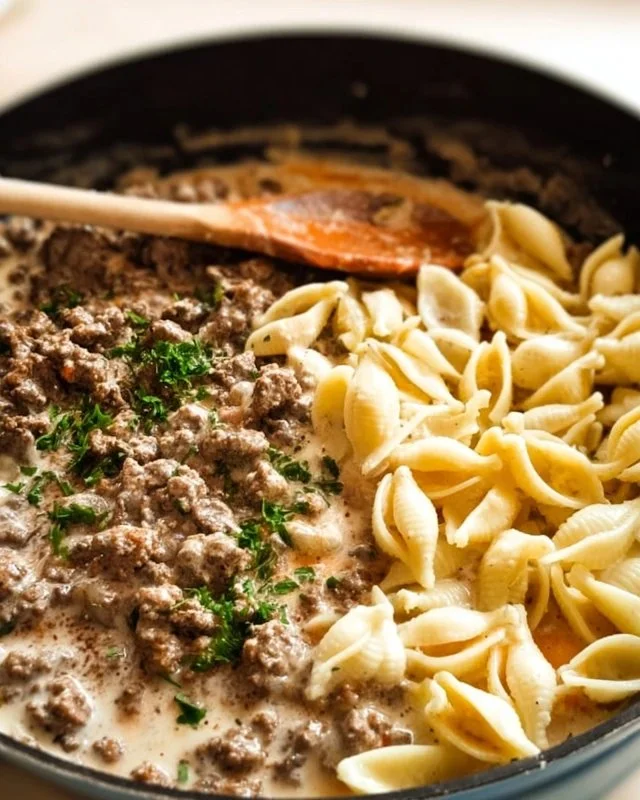 Creamy Beef and Shells
