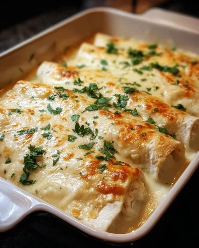 Creamy White Chicken Enchiladas