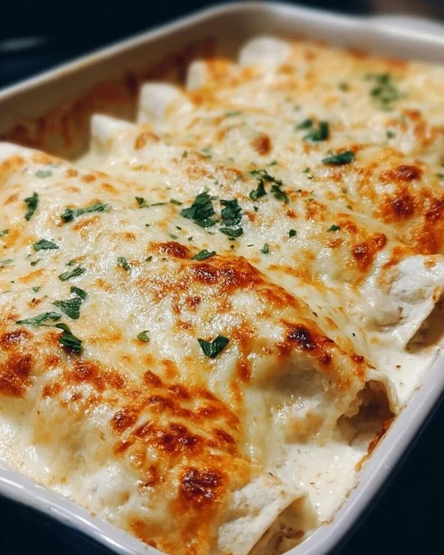 Creamy White Chicken Enchiladas
