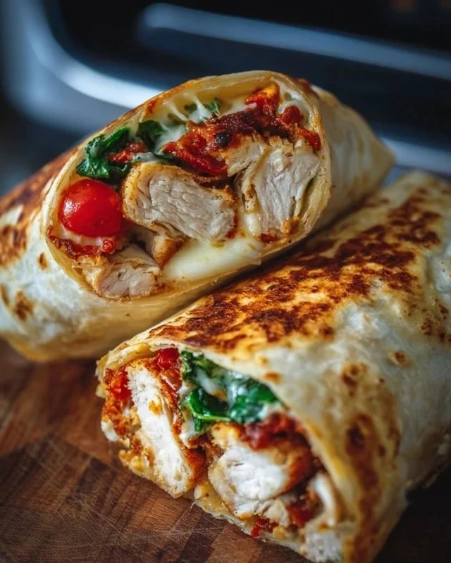 Crispy Air Fryer Chicken & Mozzarella Wraps
