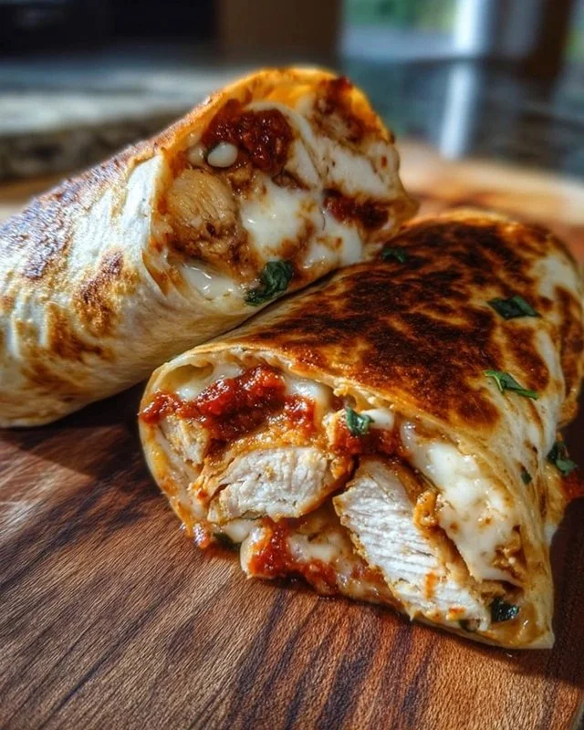 Crispy Air Fryer Chicken & Mozzarella Wraps