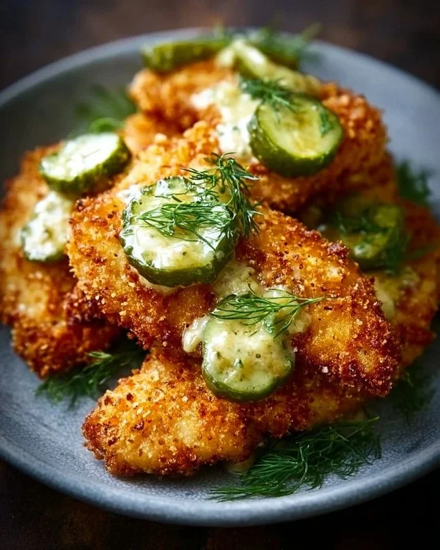 Crispy Dill Pickle Parmesan Chicken