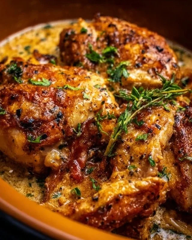 Delicious Crock Pot Marry Me Chicken served with fresh herbs and creamy sauce.