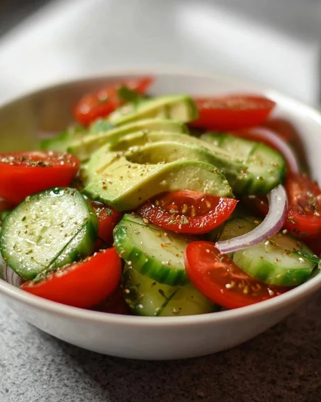 Cucumber Tomato Avocado Salad