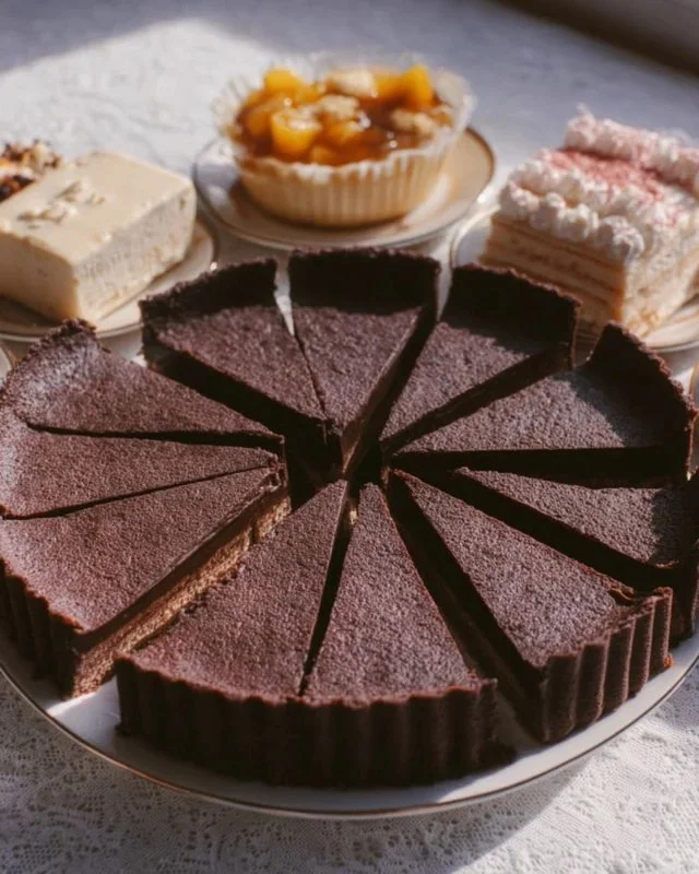 A delightful assortment of decadent desserts including cakes, pastries, and chocolates.