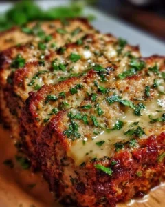 Garlic Parmesan Chicken Meatloaf recipe with a blend of garlic and parmesan flavors