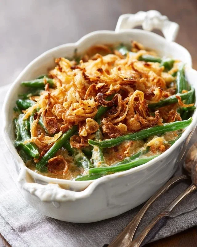 Green Bean Casserole with Worcestershire Sauce