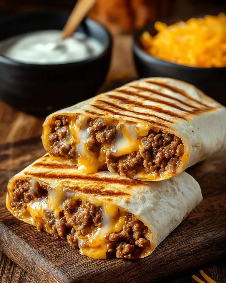 Delicious grilled cheese burrito with melted cheese and savory filling