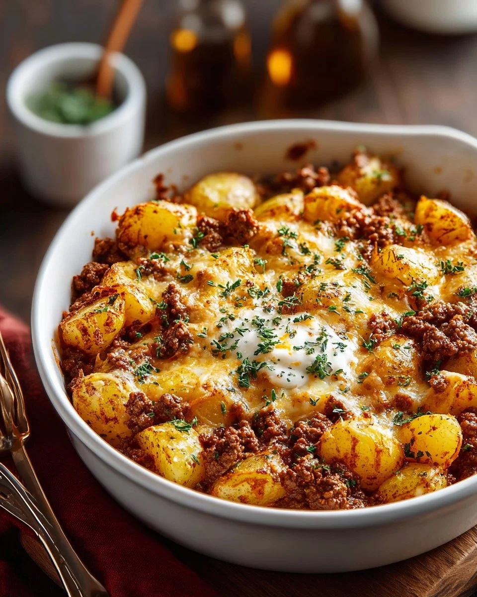 Ground Beef and Potatoes Casserole
