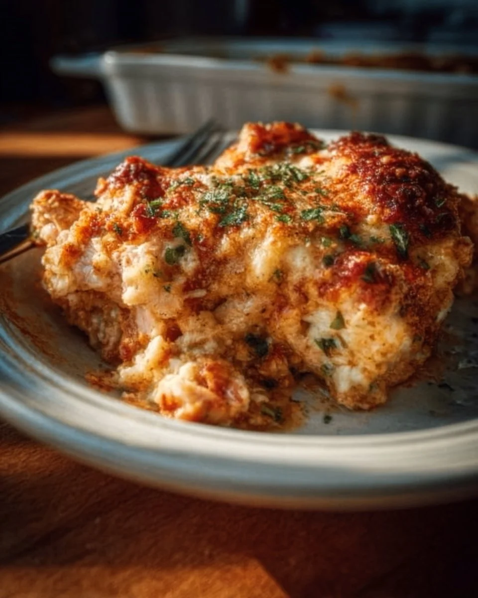 High Protein Chicken Parmesan Casserole