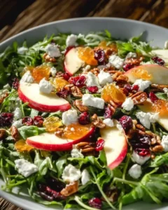 Honeycrisp Apple and Feta Salad with greens and toppings