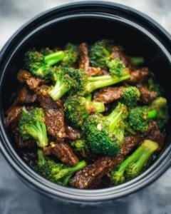 Delicious Instant Pot beef and broccoli dish served with rice.