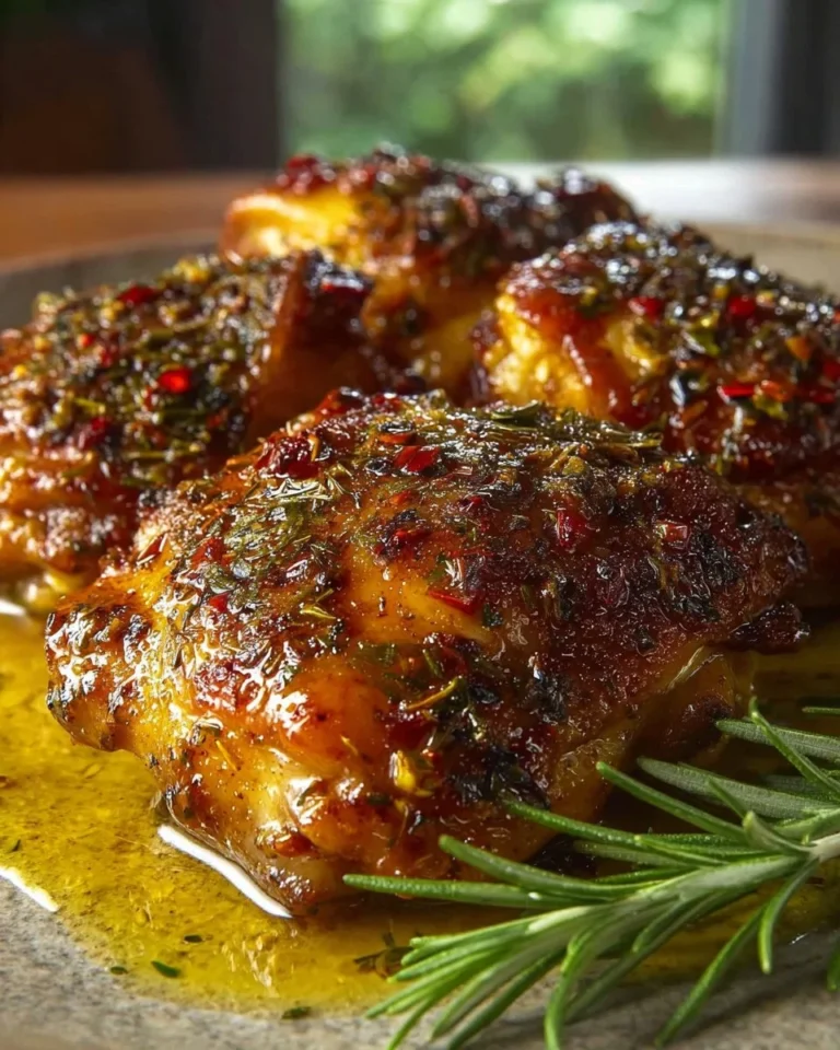 Instant Pot lemon chicken thighs with fresh herbs and lemon slices
