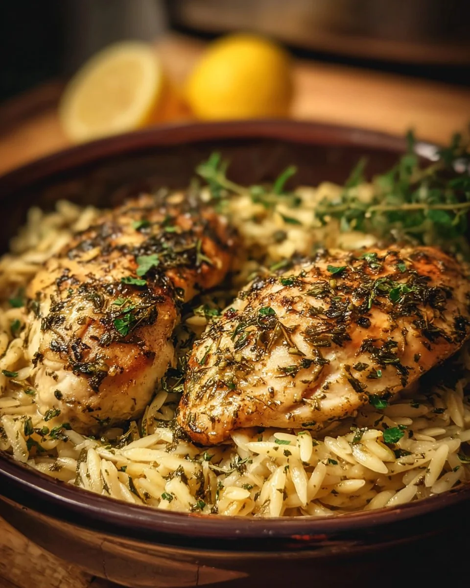 Instant Pot Lemon Herb Chicken with Orzo