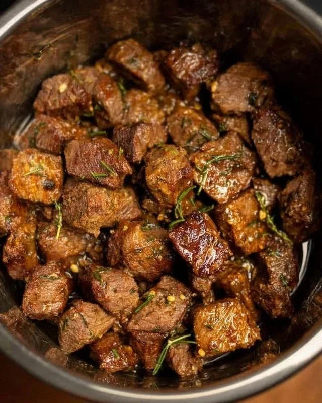 Tender and flavorful Instant Pot steak bites ready to serve.
