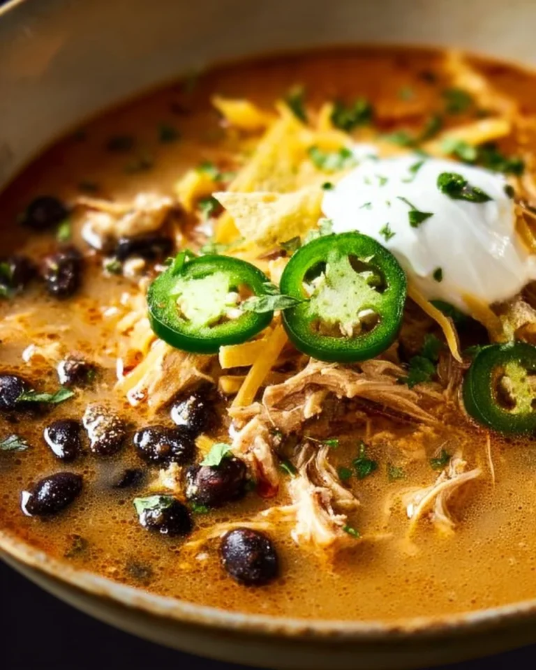 Delicious bowl of Instant Pot white chicken chili with toppings