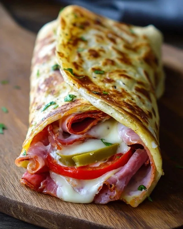 Low-Carb Italian Sub Wrap (Tortilla Melt Style)
