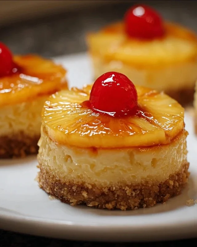 Mini Pineapple Upside-Down Cheesecakes