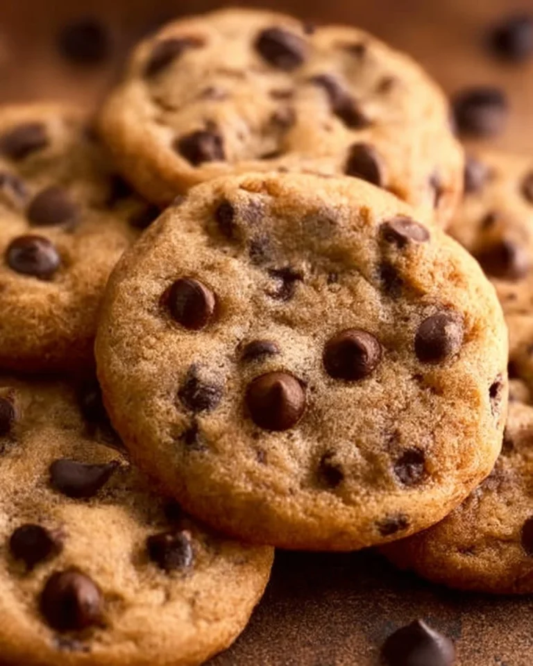 No Sugar Added Almond Flour Chocolate Chip Cookies on a wooden plate