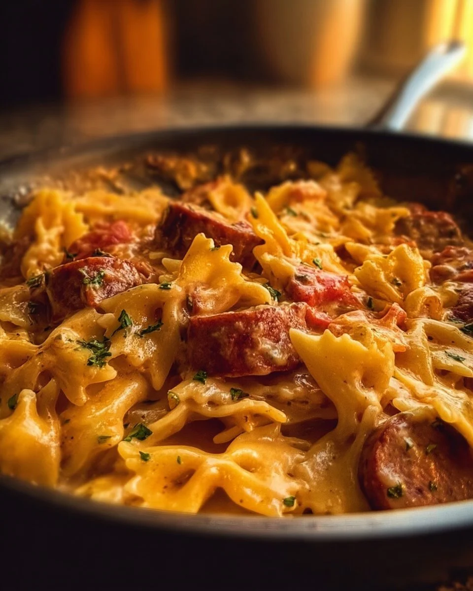 One Pot Creamy Cajun Sausage Pasta
