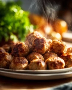 Paula Deen's mouthwatering sausage balls ready to serve.
