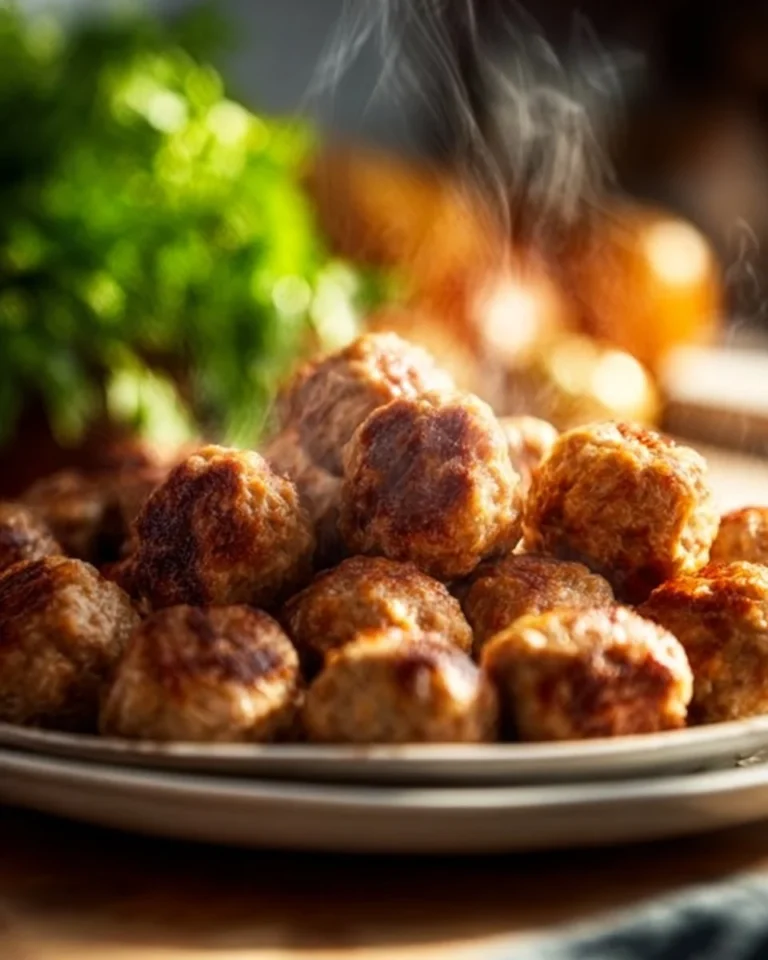 Paula Deen's mouthwatering sausage balls ready to serve.