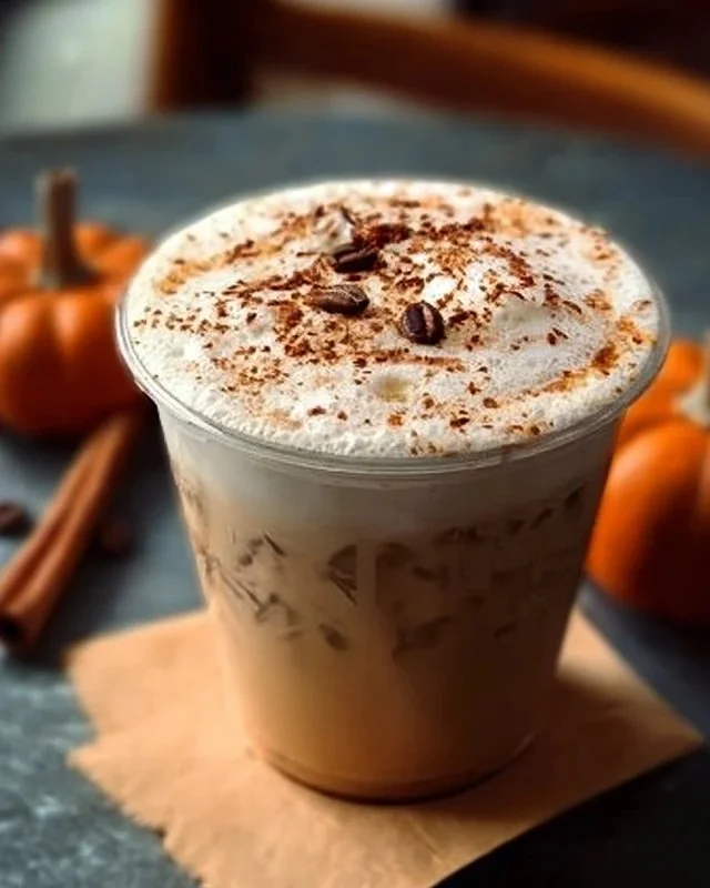 Delicious Pumpkin Chai Latte topped with whipped cream and a sprinkle of cinnamon