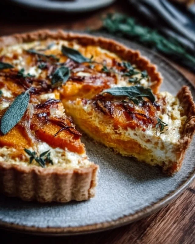 Pumpkin Ricotta & Caramelized Onion Tart