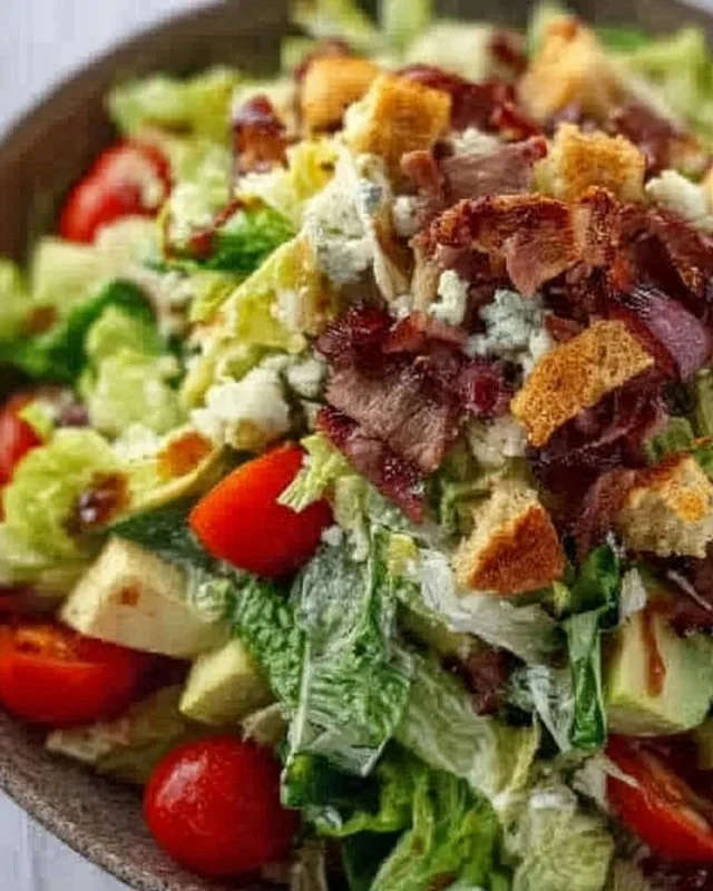 Delicious chopped salad inspired by Ruth's Chris Steakhouse copycat recipe