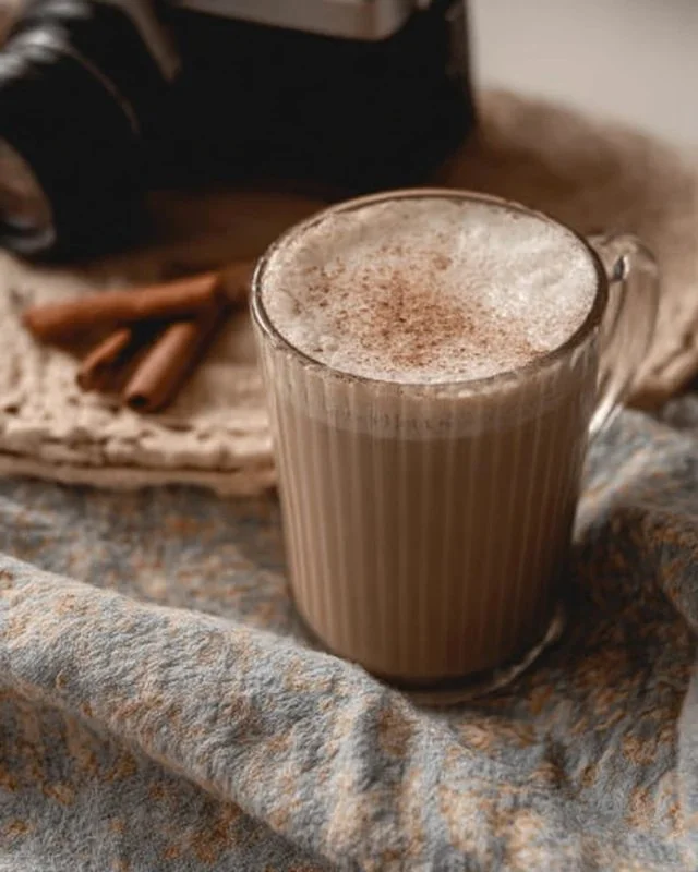 Cup of simple chai latte with spices, perfect for a warm beverage
