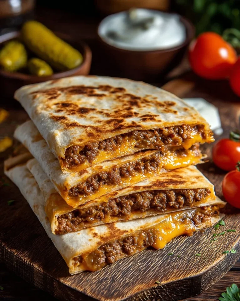 Delicious Smashburger Quesadillas with fresh ingredients and melted cheese