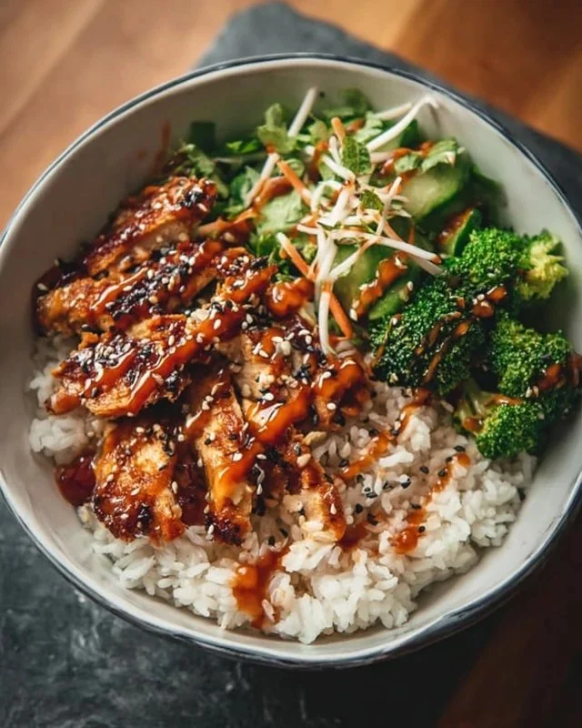 Sticky Chicken Rice Bowls