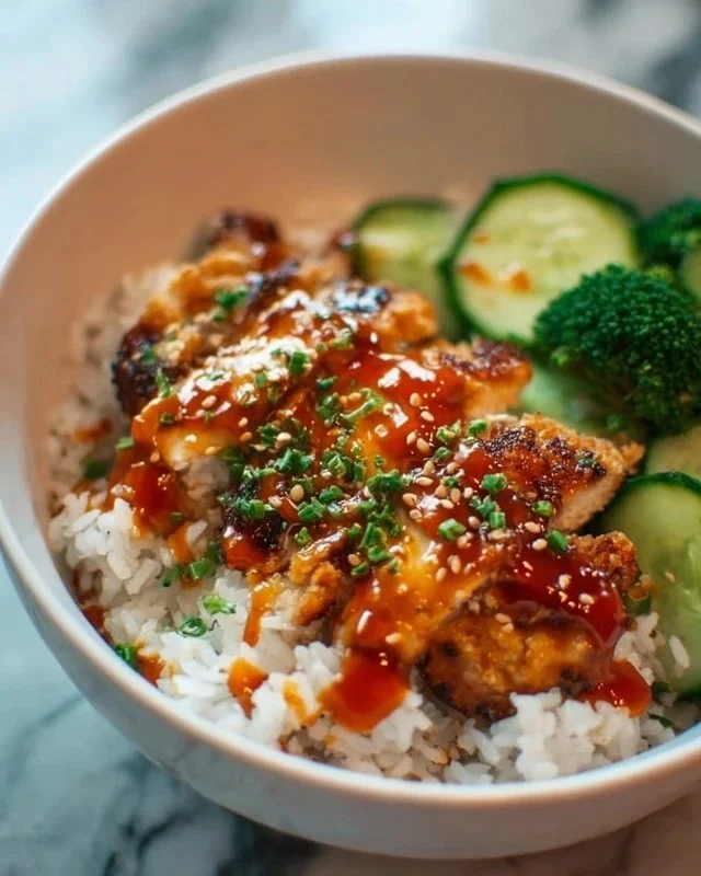 Sticky chicken rice bowls with tender chicken and savory rice