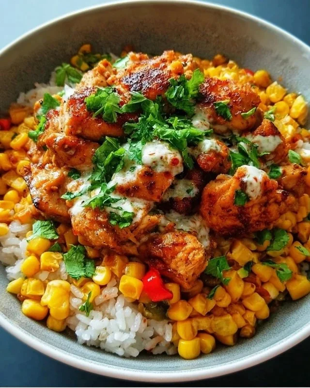 Street Corn Chicken Rice Bowl