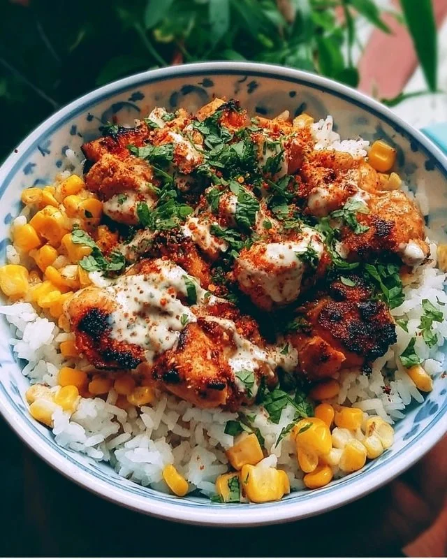 Street Corn Chicken Rice Bowl