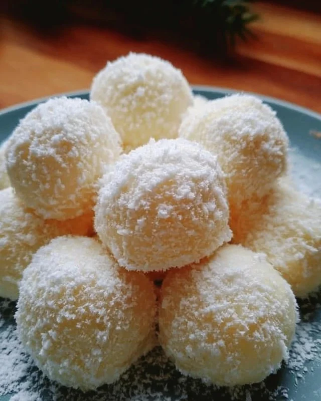 Delicious snowballs made with sweetened condensed milk, a perfect treat.
