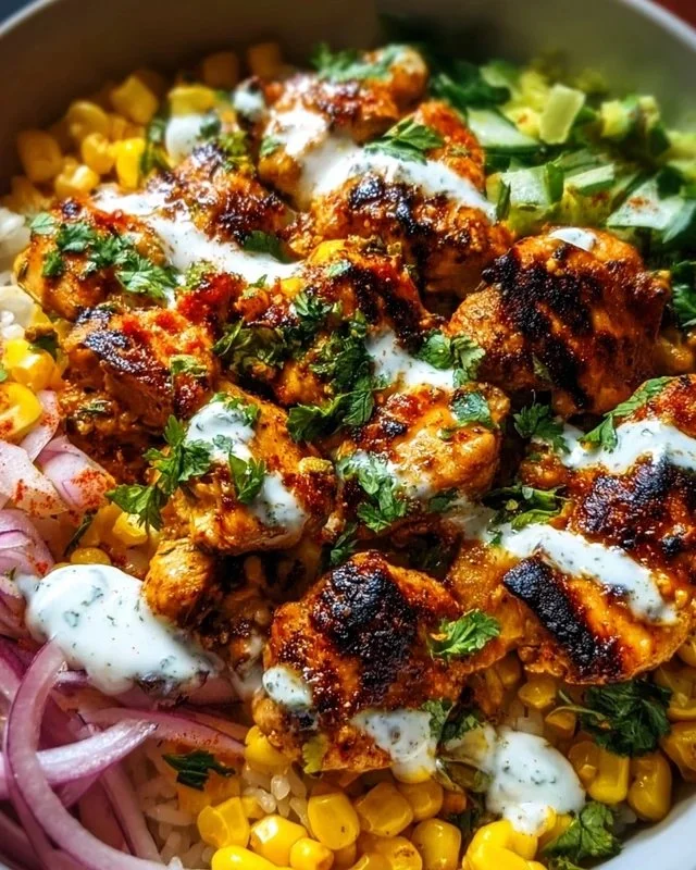 Delicious Street Corn Chicken Bowl with vibrant toppings and flavors