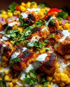 Delicious Tasty Street Corn Chicken Bowl with fresh ingredients and vibrant colors