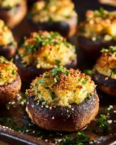 Delicious stuffed mushrooms served at a gathering