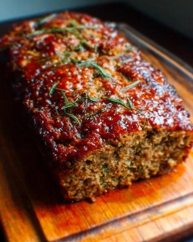 Delicious slice of vegetarian meatloaf served with vegetables on a plate