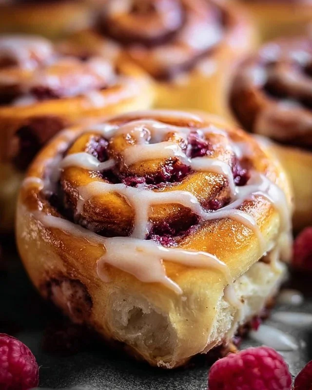 White Chocolate Raspberry Rolls