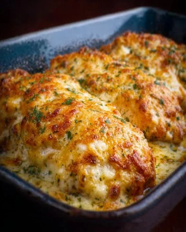 4-Ingredient Ranch Chicken Bake served on a plate with fresh herbs